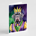 Neapolitan Mastiff King of Mardi Gras Greeting Cards Pack of 8 Blank Cards with Envelopes Whimsical A7 Size 5x7