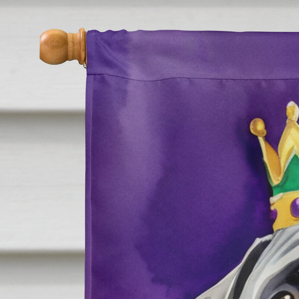 Neapolitan Mastiff King of Mardi Gras House Flag 28x40 Porch Sleeve Pole Decorative Outside Yard Banner Artwork Wall Hanging, Polyester
