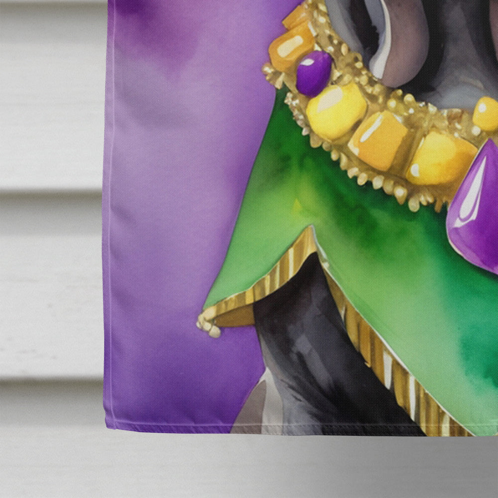 Neapolitan Mastiff King of Mardi Gras House Flag 28x40 Porch Sleeve Pole Decorative Outside Yard Banner Artwork Wall Hanging, Polyester