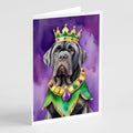 Neapolitan Mastiff King of Mardi Gras Greeting Cards Pack of 8 Blank Cards with Envelopes Whimsical A7 Size 5x7