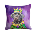 Neapolitan Mastiff King of Mardi Gras Decorative Throw Pillow 18x18 Indoor Outdoor Accent Cushion, Fabric Cover with Insert for Sofa, Bed, Porch & Living Room