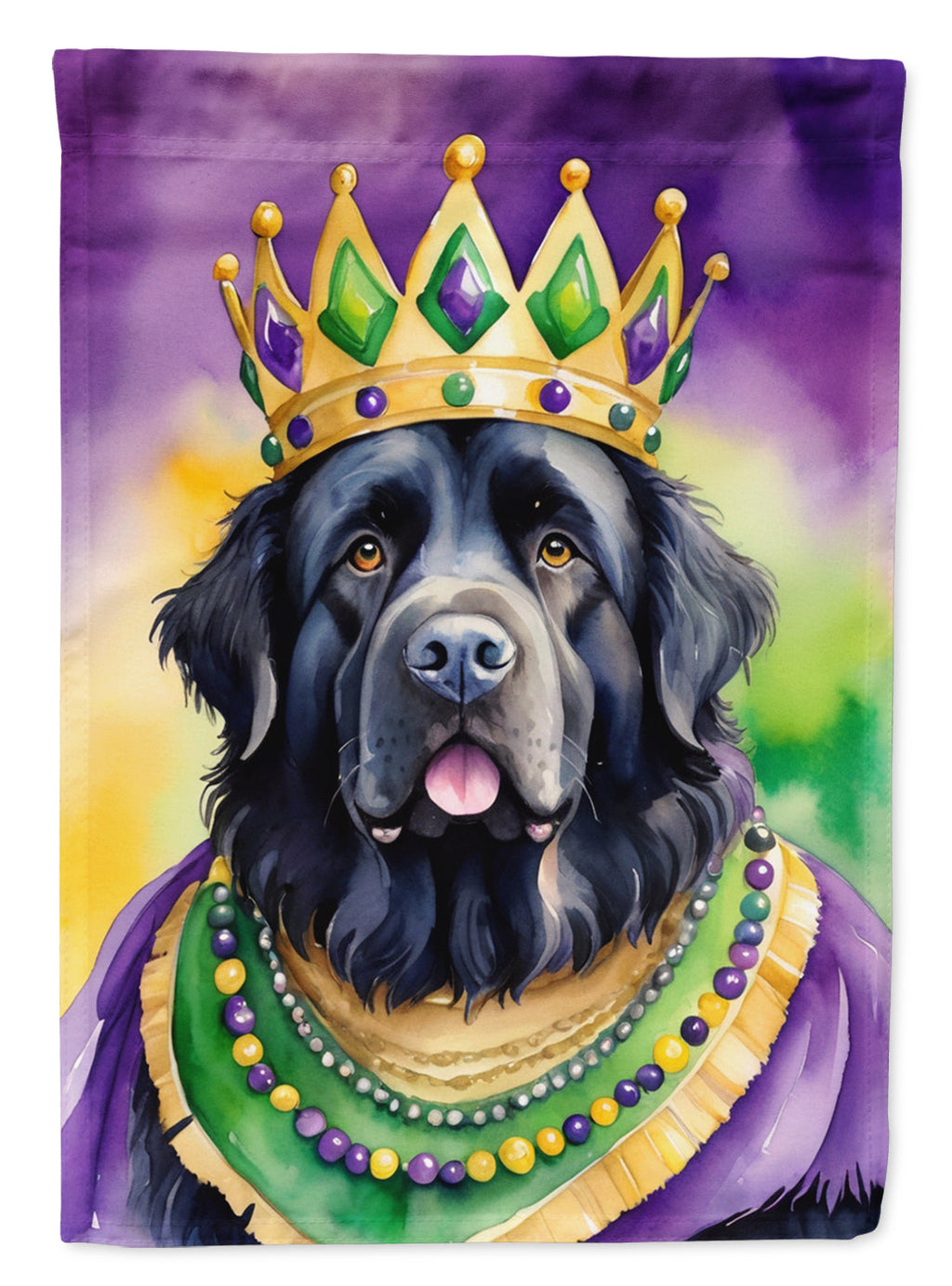 Newfoundland King of Mardi Gras House Flag 28x40 Porch Sleeve Pole Decorative Outside Yard Banner Artwork Wall Hanging, Polyester