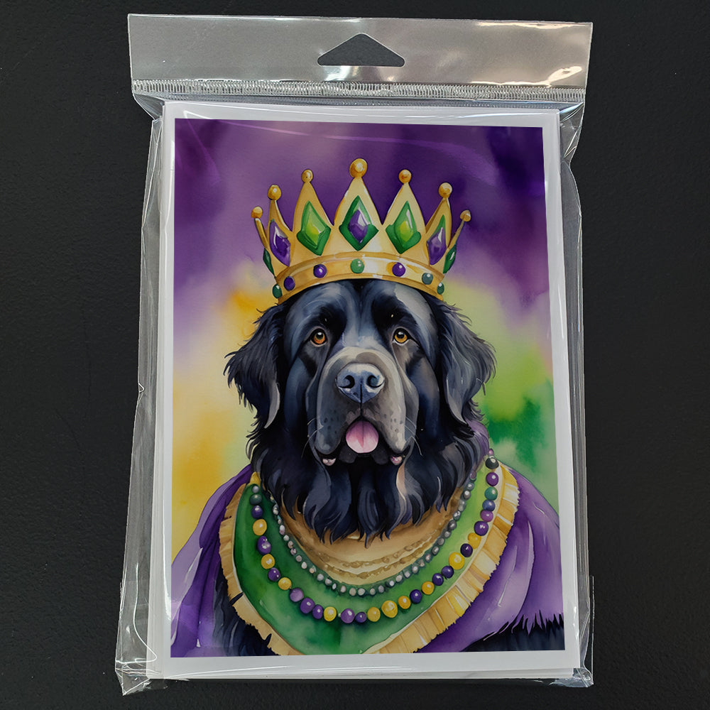 Newfoundland King of Mardi Gras Greeting Cards Pack of 8 Blank Cards with Envelopes Whimsical A7 Size 5x7