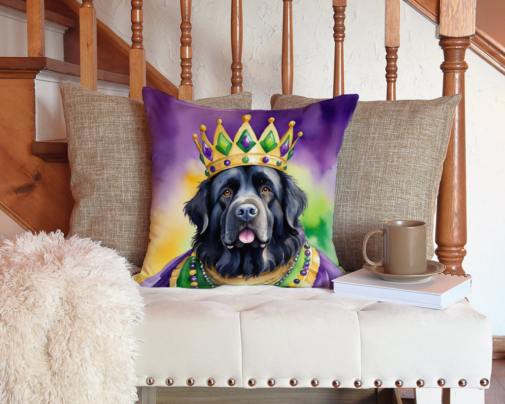 Newfoundland King of Mardi Gras Decorative Throw Pillow 14x14 Indoor Outdoor Accent Cushion, Fabric Cover with Insert for Sofa, Bed, Porch & Living Room