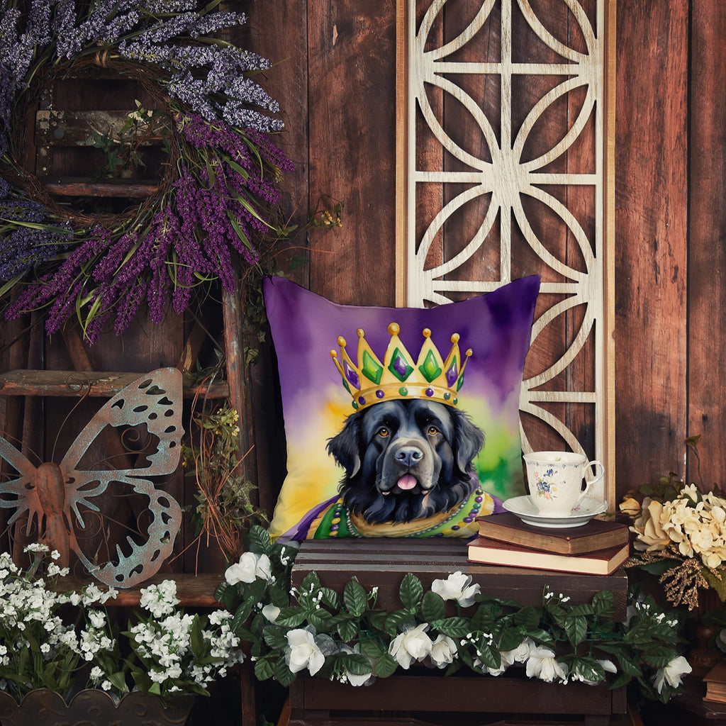Newfoundland King of Mardi Gras Decorative Throw Pillow 18x18 Indoor Outdoor Accent Cushion, Fabric Cover with Insert for Sofa, Bed, Porch & Living Room