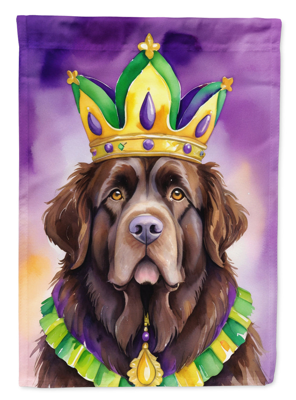 Newfoundland King of Mardi Gras House Flag 28x40 Porch Sleeve Pole Decorative Outside Yard Banner Artwork Wall Hanging, Polyester