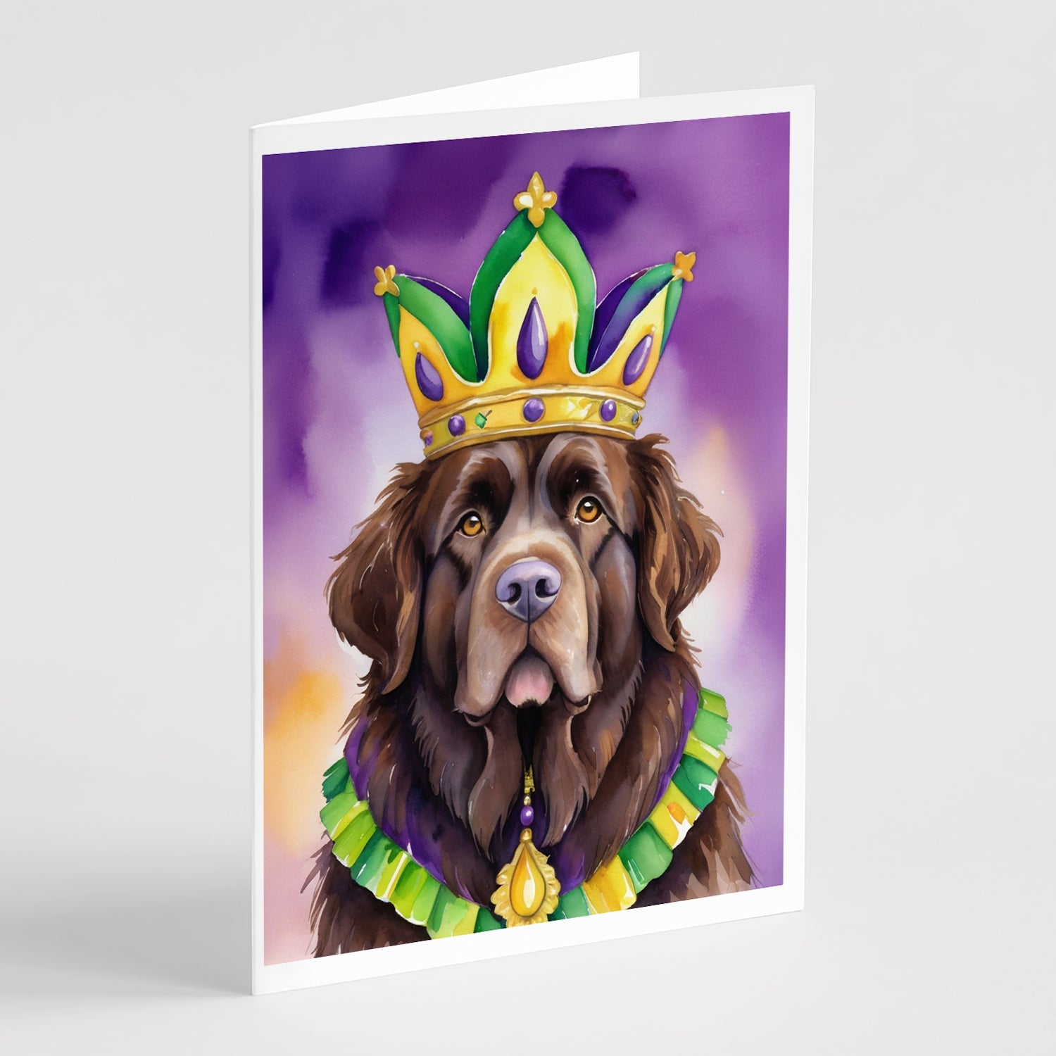 Newfoundland King of Mardi Gras Greeting Cards Pack of 8 Blank Cards with Envelopes Whimsical A7 Size 5x7