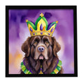 Newfoundland King of Mardi Gras Framed Metal Print Bathroom, Kitchen, Office, Home Decor Wall Art Ready to Hang, Square, 8X8