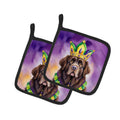 Newfoundland King of Mardi Gras Pot Holder Set of 2 Heat Resistant Quilted Hot Pads 7.5 x 7.5 Inch, Insulated Kitchen Trivets for Cooking & Baking