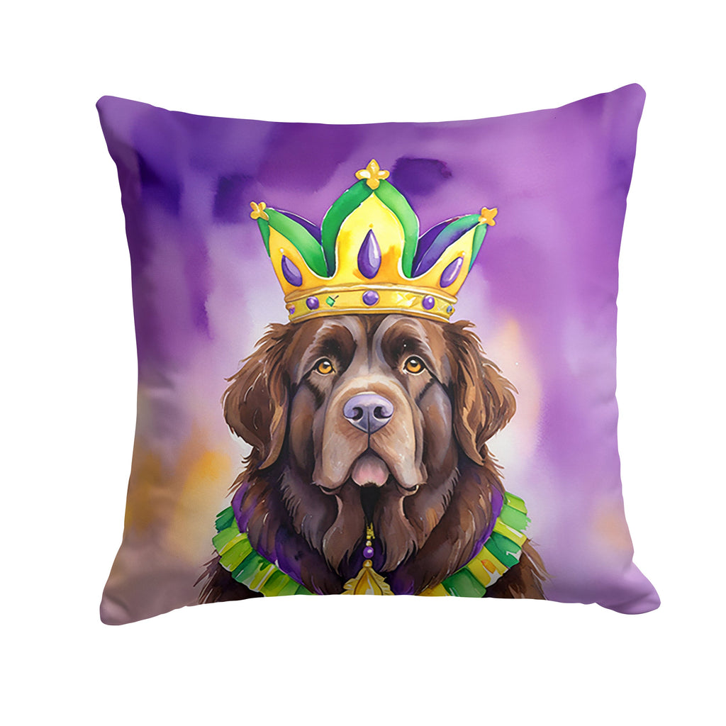 Newfoundland King of Mardi Gras Decorative Throw Pillow 14x14 Indoor Outdoor Accent Cushion, Fabric Cover with Insert for Sofa, Bed, Porch & Living Room
