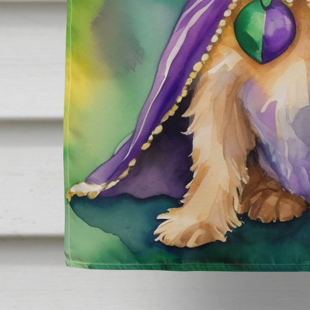 Norfolk Terrier King of Mardi Gras House Flag 28x40 Porch Sleeve Pole Decorative Outside Yard Banner Artwork Wall Hanging, Polyester