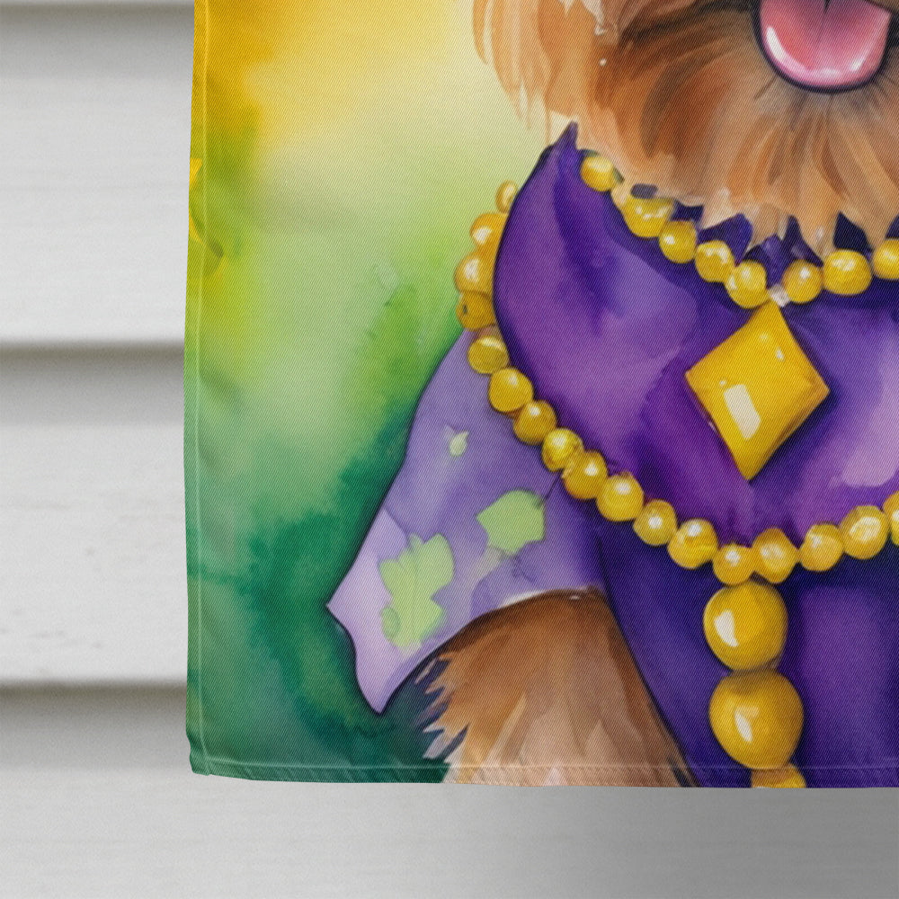 Norwich Terrier King of Mardi Gras House Flag 28x40 Porch Sleeve Pole Decorative Outside Yard Banner Artwork Wall Hanging, Polyester