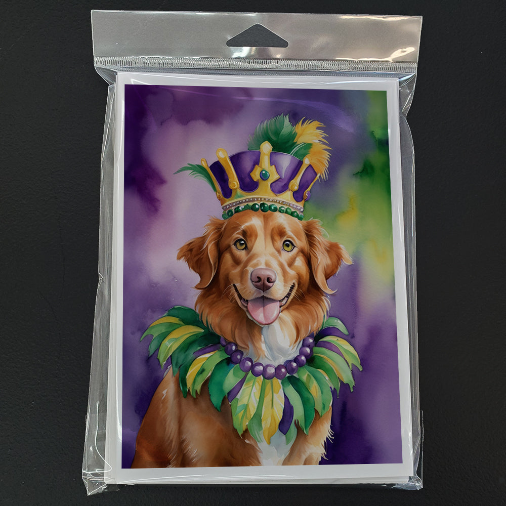 Nova Scotia Duck Tolling Retriever King of Mardi Gras Greeting Cards Pack of 8 Blank Cards with Envelopes Whimsical A7 Size 5x7