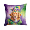 Nova Scotia Duck Tolling Retriever King of Mardi Gras Decorative Throw Pillow 18x18 Indoor Outdoor Accent Cushion, Fabric Cover with Insert for Sofa, Bed, Porch & Living Room