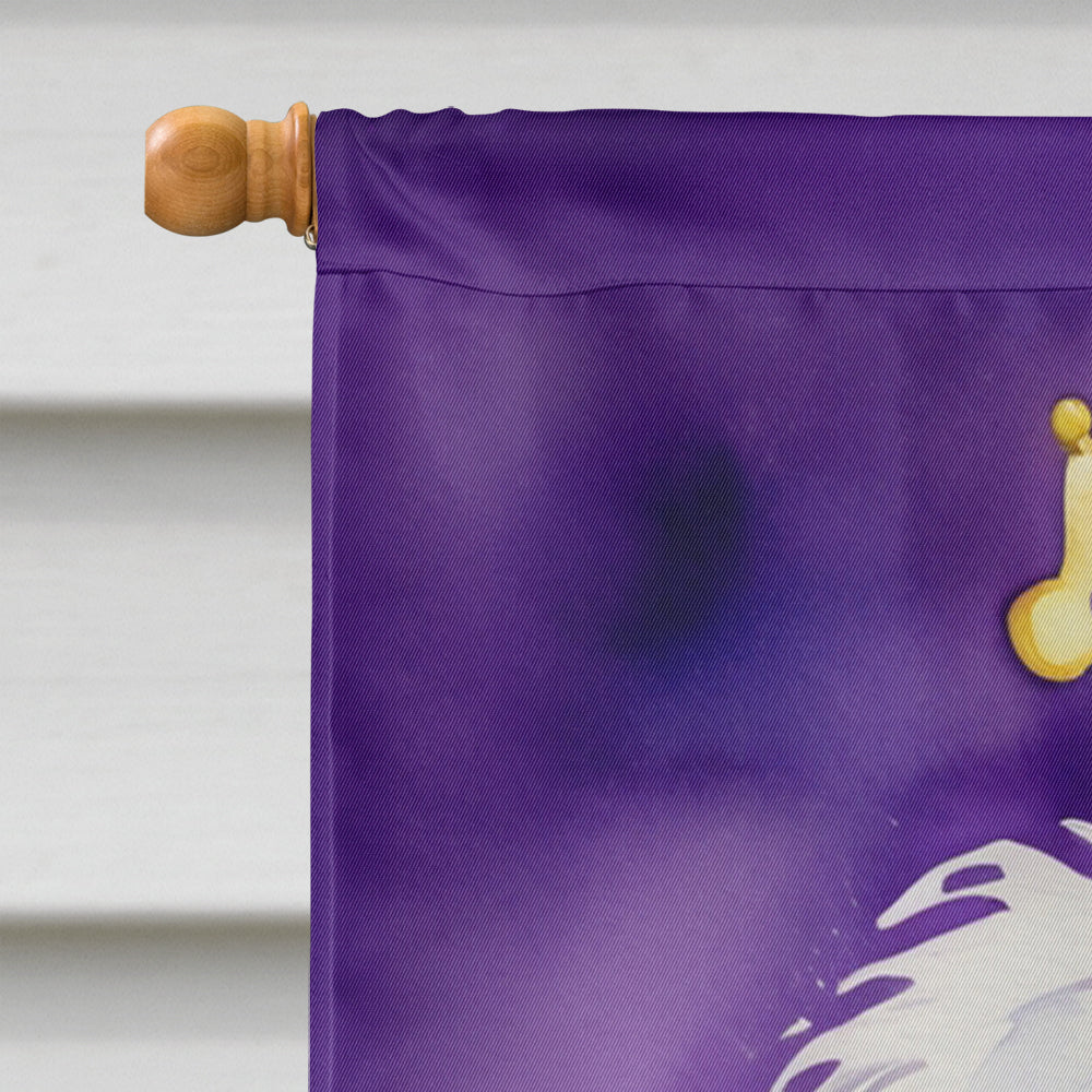 Old English Sheepdog King of Mardi Gras House Flag 28x40 Porch Sleeve Pole Decorative Outside Yard Banner Artwork Wall Hanging, Polyester