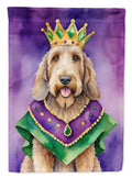 Otterhound King of Mardi Gras House Flag 28x40 Porch Sleeve Pole Decorative Outside Yard Banner Artwork Wall Hanging, Polyester