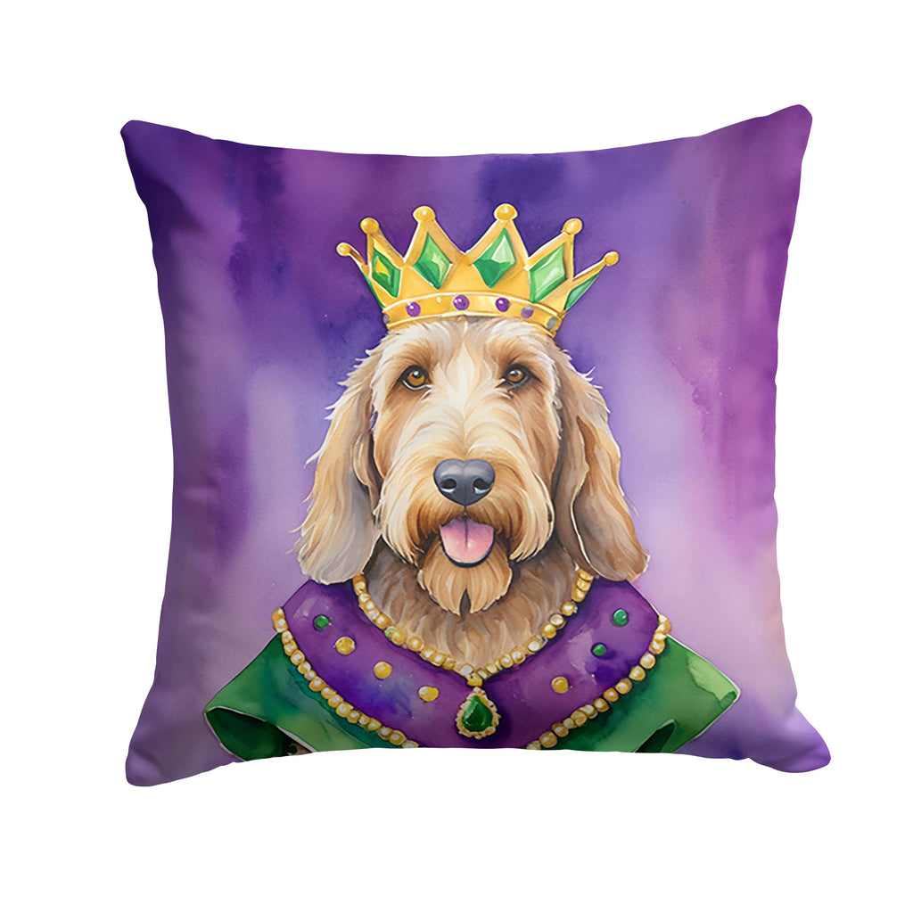 Otterhound King of Mardi Gras Decorative Throw Pillow 14x14 Indoor Outdoor Accent Cushion, Fabric Cover with Insert for Sofa, Bed, Porch & Living Room