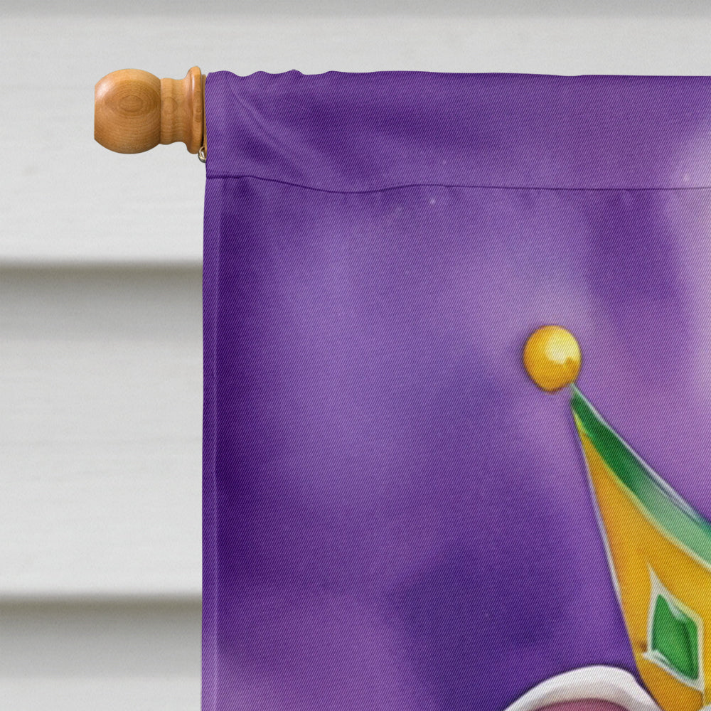 Pit Bull Terrier King of Mardi Gras House Flag 28x40 Porch Sleeve Pole Decorative Outside Yard Banner Artwork Wall Hanging, Polyester