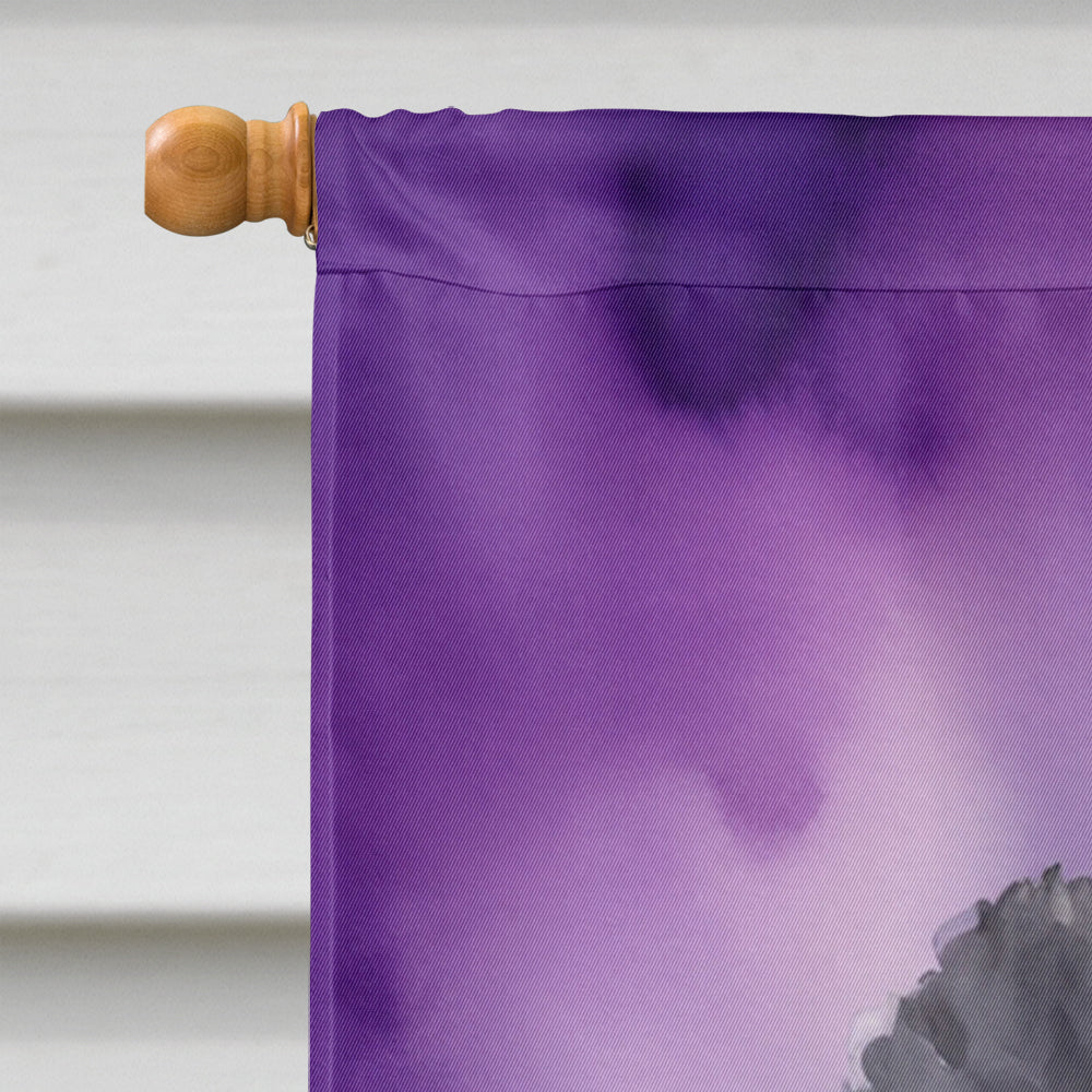 Black Poodle King of Mardi Gras House Flag 28x40 Porch Sleeve Pole Decorative Outside Yard Banner Artwork Wall Hanging, Polyester