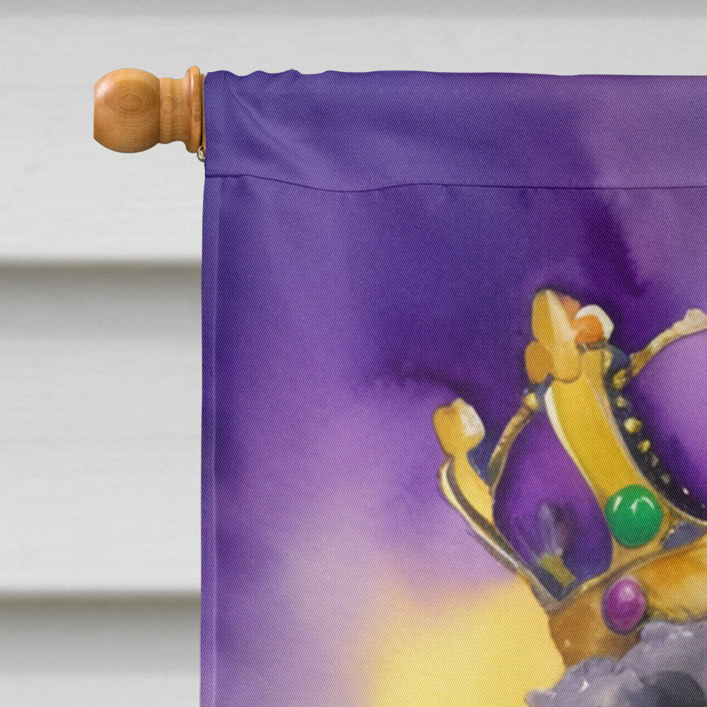 Portuguese Water Dog King of Mardi Gras House Flag 28x40 Porch Sleeve Pole Decorative Outside Yard Banner Artwork Wall Hanging, Polyester