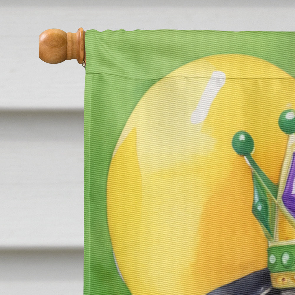 Pug King of Mardi Gras House Flag 28x40 Porch Sleeve Pole Decorative Outside Yard Banner Artwork Wall Hanging, Polyester