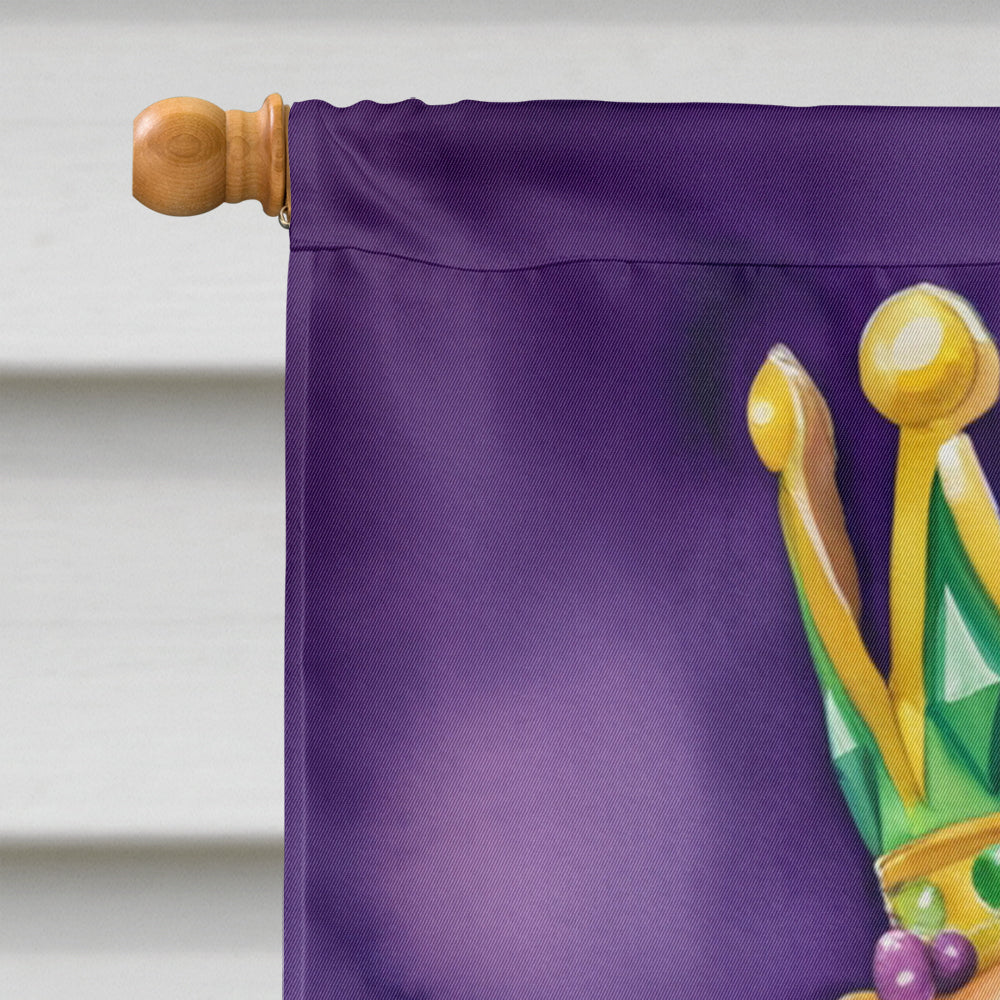 Rhodesian Ridgeback King of Mardi Gras House Flag 28x40 Porch Sleeve Pole Decorative Outside Yard Banner Artwork Wall Hanging, Polyester