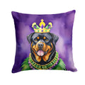Rottweiler King of Mardi Gras Decorative Throw Pillow 18x18 Indoor Outdoor Accent Cushion, Fabric Cover with Insert for Sofa, Bed, Porch & Living Room