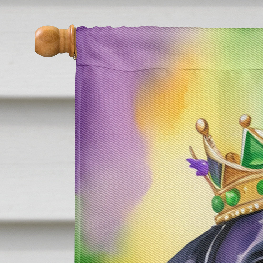 Rottweiler King of Mardi Gras House Flag 28x40 Porch Sleeve Pole Decorative Outside Yard Banner Artwork Wall Hanging, Polyester
