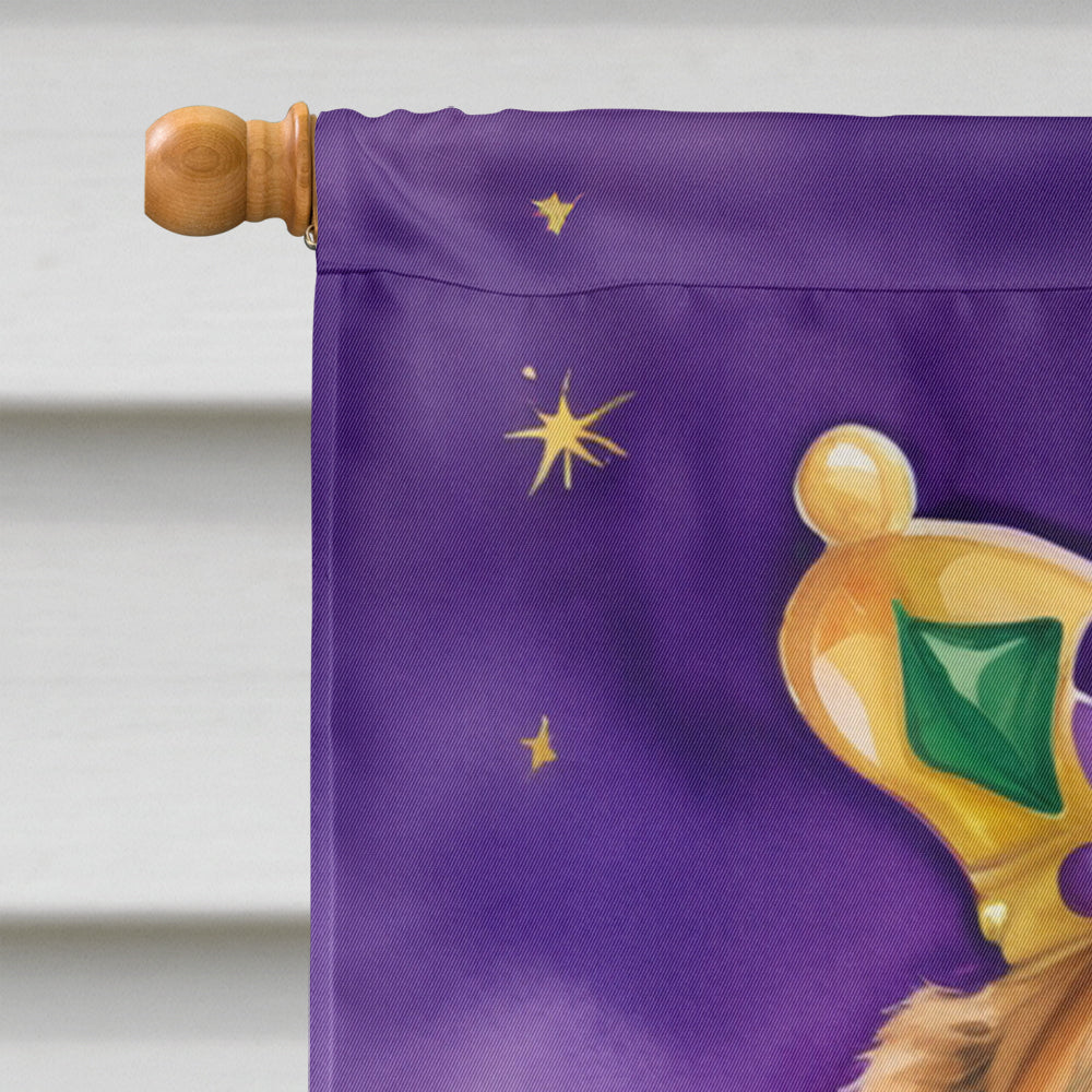 Saint Bernard King of Mardi Gras House Flag 28x40 Porch Sleeve Pole Decorative Outside Yard Banner Artwork Wall Hanging, Polyester
