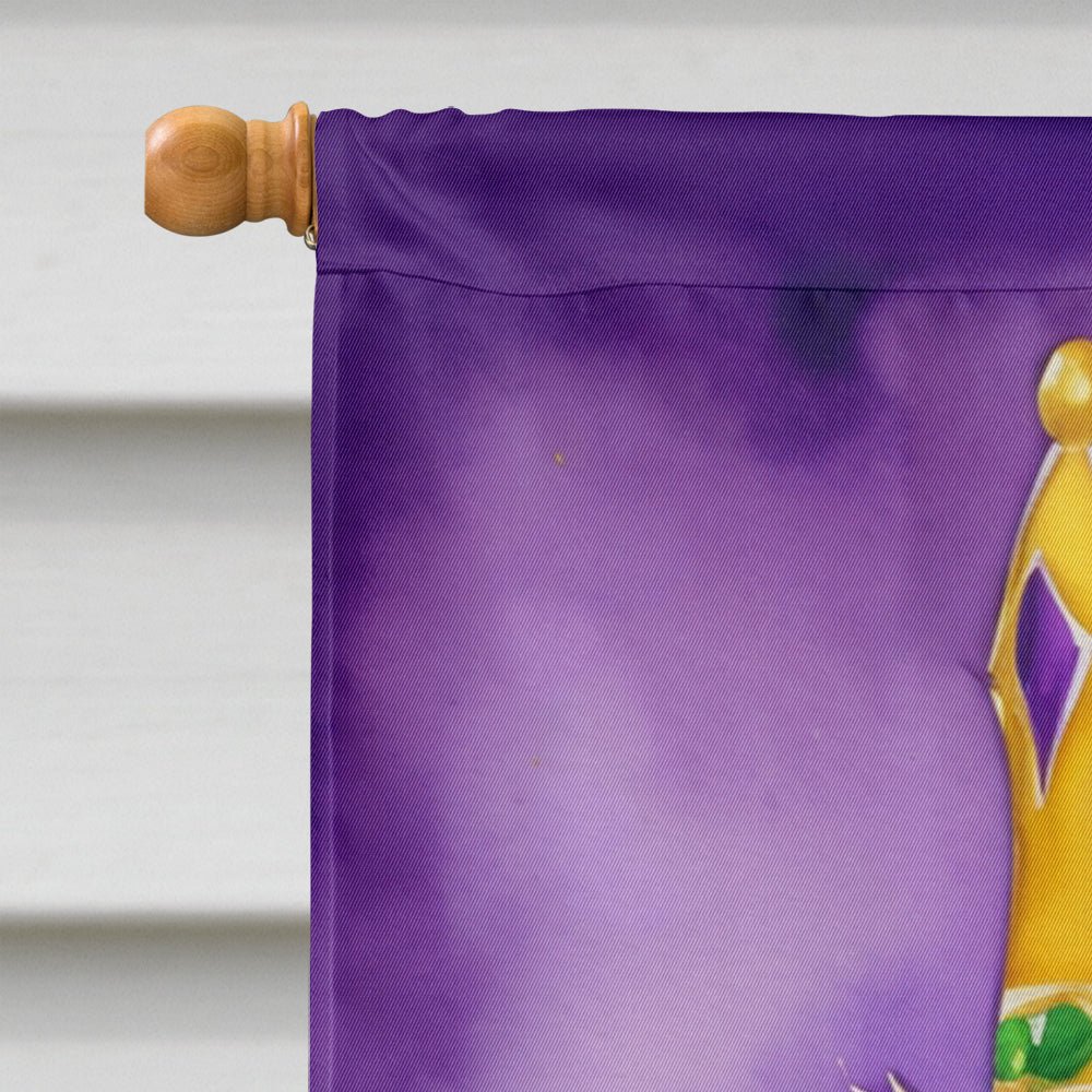 Saint Bernard King of Mardi Gras House Flag 28x40 Porch Sleeve Pole Decorative Outside Yard Banner Artwork Wall Hanging, Polyester