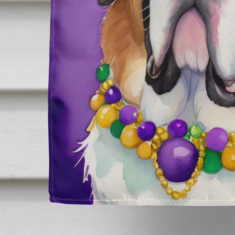 Saint Bernard King of Mardi Gras House Flag 28x40 Porch Sleeve Pole Decorative Outside Yard Banner Artwork Wall Hanging, Polyester