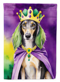 Saluki King of Mardi Gras House Flag 28x40 Porch Sleeve Pole Decorative Outside Yard Banner Artwork Wall Hanging, Polyester