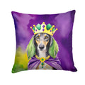 Saluki King of Mardi Gras Decorative Throw Pillow 18x18 Indoor Outdoor Accent Cushion, Fabric Cover with Insert for Sofa, Bed, Porch & Living Room