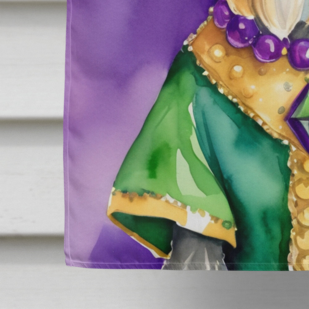 Schnauzer King of Mardi Gras House Flag 28x40 Porch Sleeve Pole Decorative Outside Yard Banner Artwork Wall Hanging, Polyester
