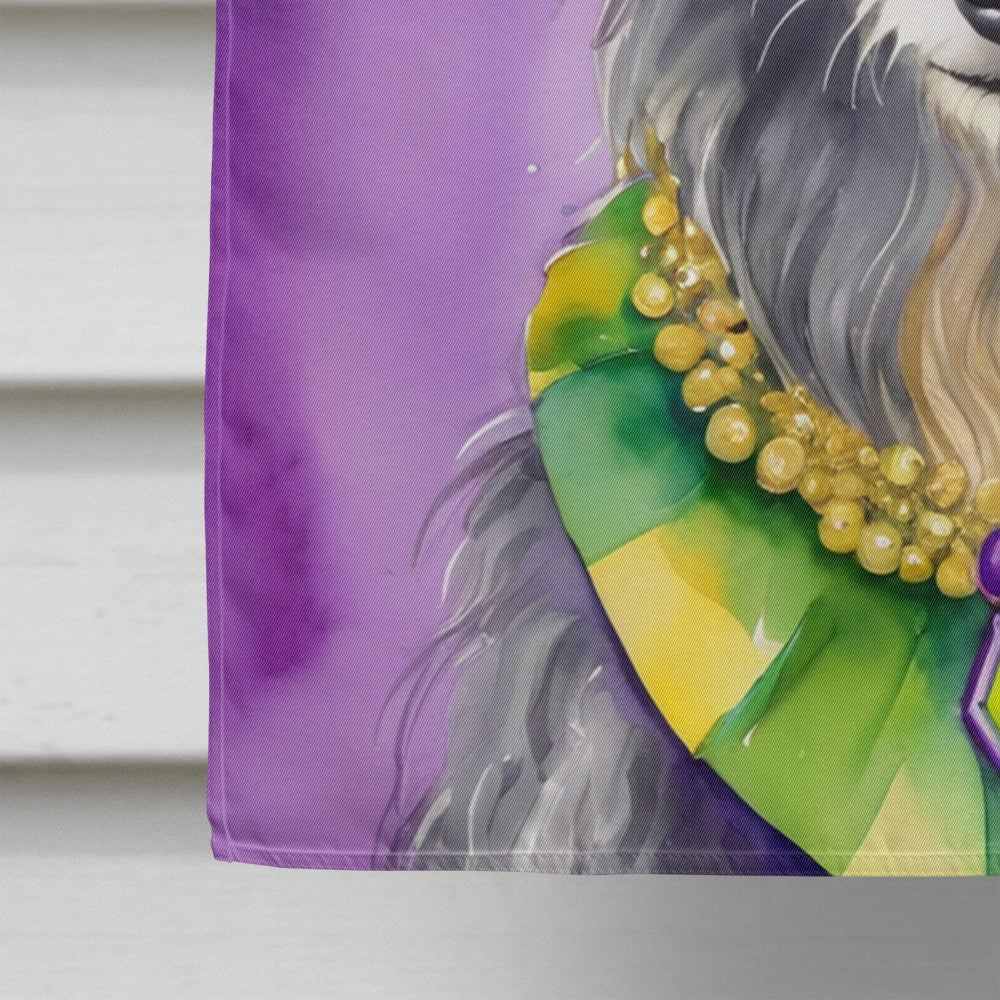 Scottish Deerhound King of Mardi Gras House Flag 28x40 Porch Sleeve Pole Decorative Outside Yard Banner Artwork Wall Hanging, Polyester