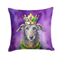 Scottish Deerhound King of Mardi Gras Decorative Throw Pillow 14x14 Indoor Outdoor Accent Cushion, Fabric Cover with Insert for Sofa, Bed, Porch & Living Room