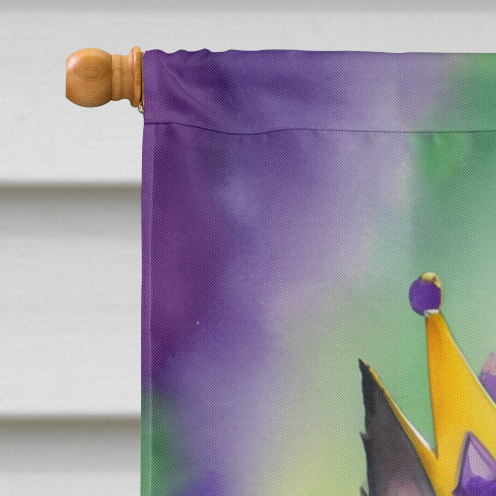 Scottish Terrier King of Mardi Gras House Flag 28x40 Porch Sleeve Pole Decorative Outside Yard Banner Artwork Wall Hanging, Polyester