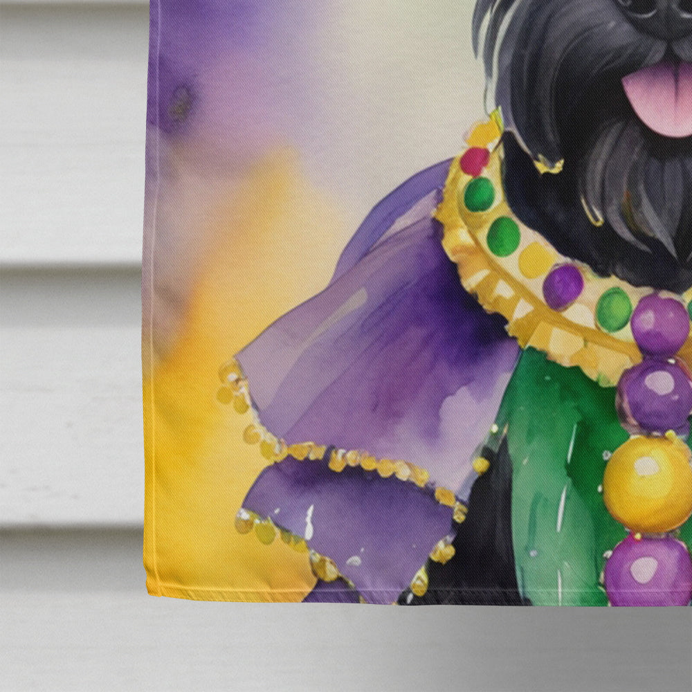 Scottish Terrier King of Mardi Gras House Flag 28x40 Porch Sleeve Pole Decorative Outside Yard Banner Artwork Wall Hanging, Polyester