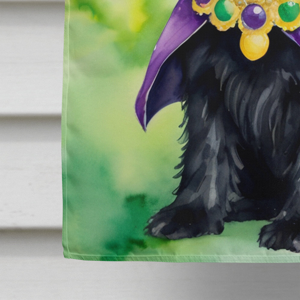 Scottish Terrier King of Mardi Gras House Flag 28x40 Porch Sleeve Pole Decorative Outside Yard Banner Artwork Wall Hanging, Polyester
