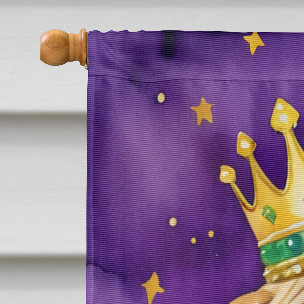 Shar Pei King of Mardi Gras House Flag 28x40 Porch Sleeve Pole Decorative Outside Yard Banner Artwork Wall Hanging, Polyester