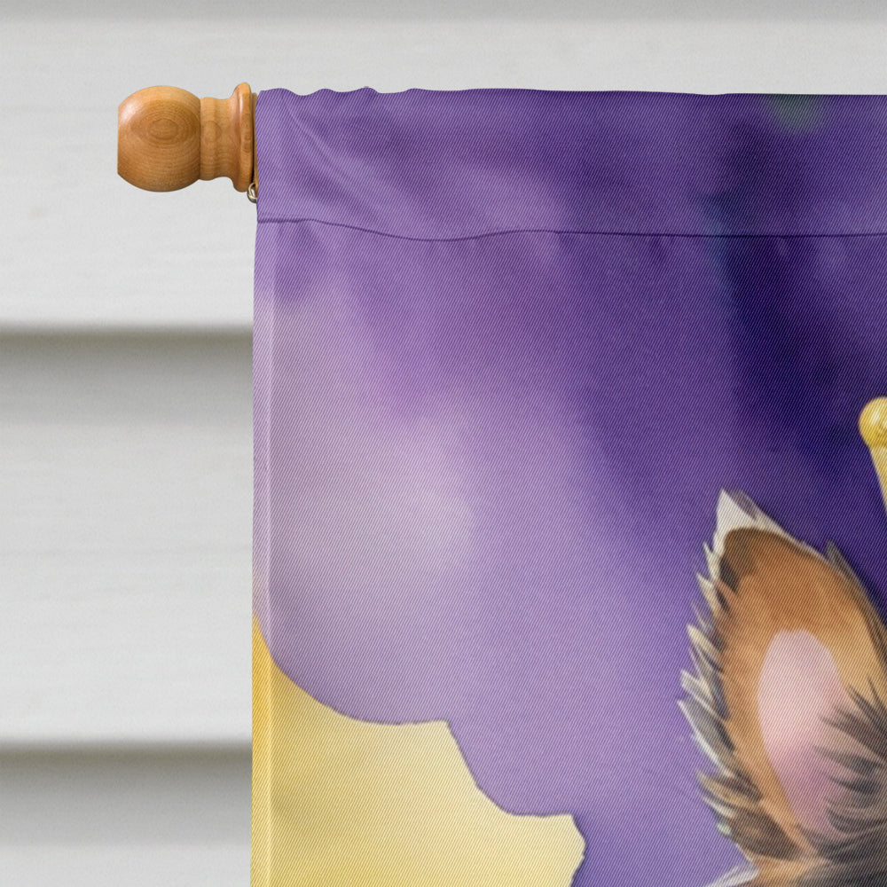 Sheltie King of Mardi Gras House Flag 28x40 Porch Sleeve Pole Decorative Outside Yard Banner Artwork Wall Hanging, Polyester