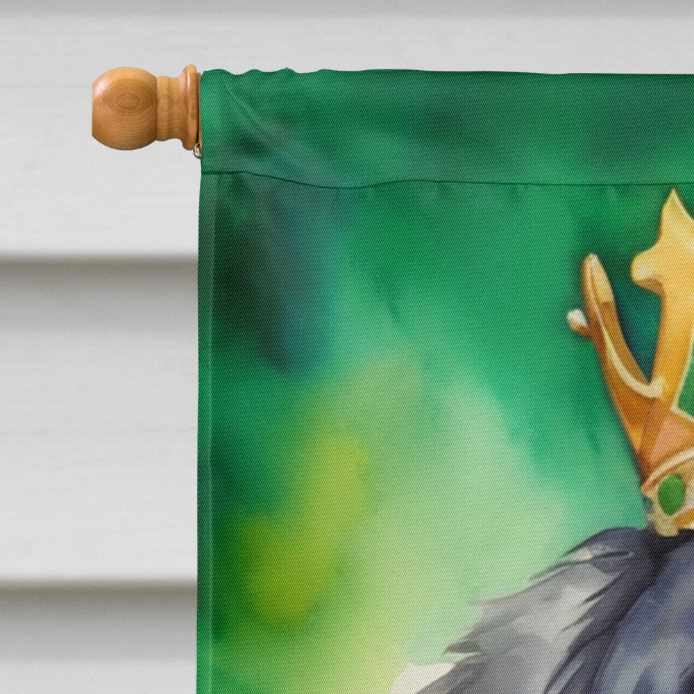 Tibetan Mastiff King of Mardi Gras House Flag 28x40 Porch Sleeve Pole Decorative Outside Yard Banner Artwork Wall Hanging, Polyester