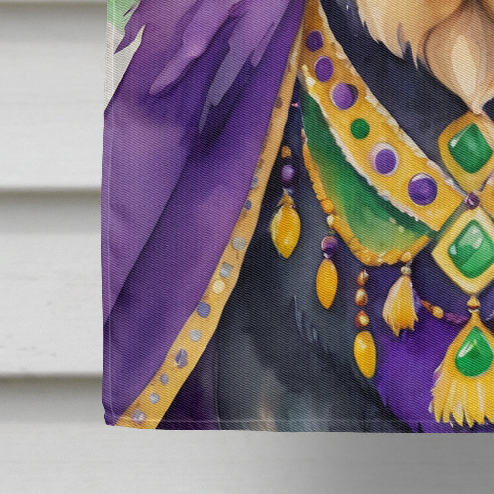 Tibetan Mastiff King of Mardi Gras House Flag 28x40 Porch Sleeve Pole Decorative Outside Yard Banner Artwork Wall Hanging, Polyester