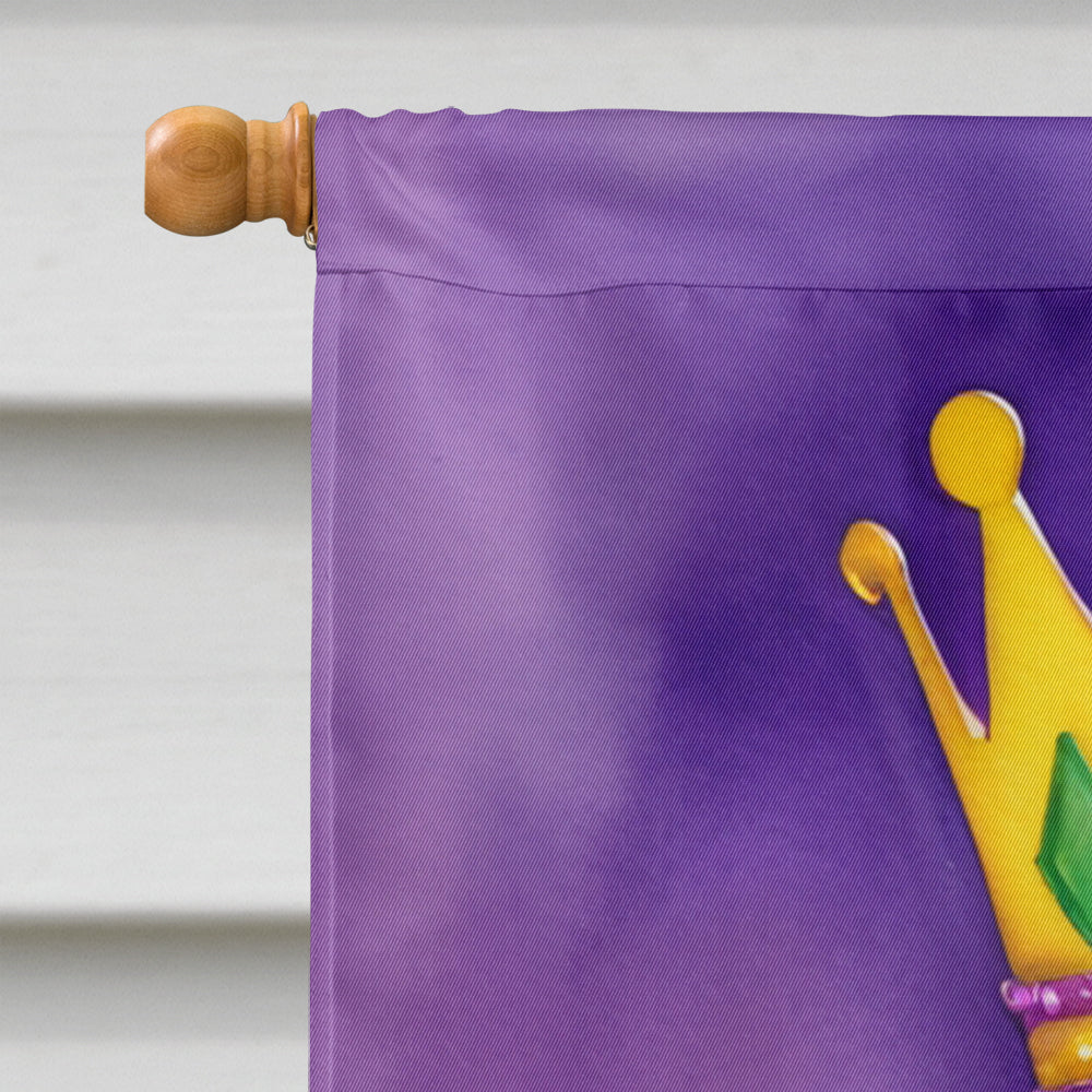 Weimaraner King of Mardi Gras House Flag 28x40 Porch Sleeve Pole Decorative Outside Yard Banner Artwork Wall Hanging, Polyester