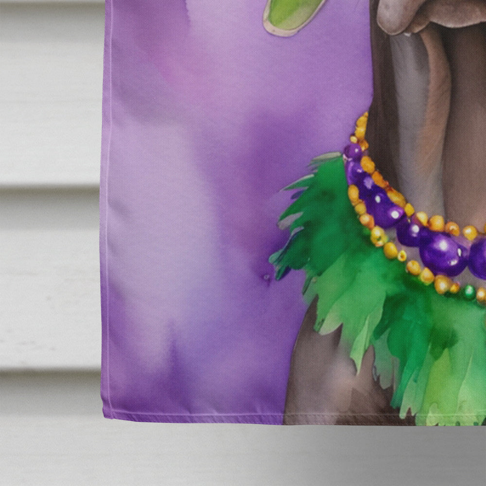 Weimaraner King of Mardi Gras House Flag 28x40 Porch Sleeve Pole Decorative Outside Yard Banner Artwork Wall Hanging, Polyester