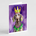 Weimaraner King of Mardi Gras Greeting Cards Pack of 8 Blank Cards with Envelopes Whimsical A7 Size 5x7