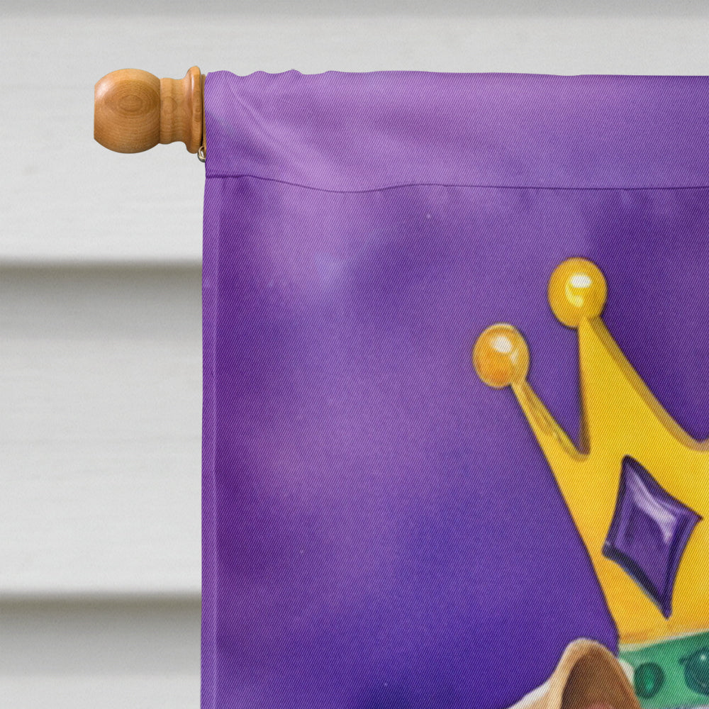 Welsh Terrier King of Mardi Gras House Flag 28x40 Porch Sleeve Pole Decorative Outside Yard Banner Artwork Wall Hanging, Polyester
