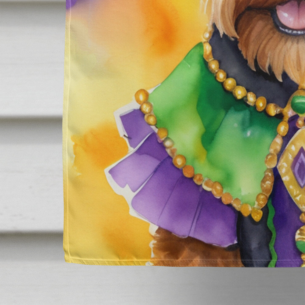 Welsh Terrier King of Mardi Gras House Flag 28x40 Porch Sleeve Pole Decorative Outside Yard Banner Artwork Wall Hanging, Polyester