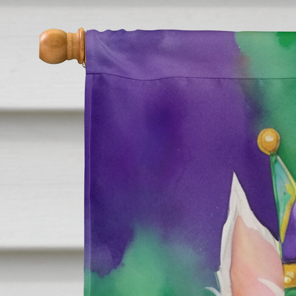 Westie King of Mardi Gras House Flag 28x40 Porch Sleeve Pole Decorative Outside Yard Banner Artwork Wall Hanging, Polyester