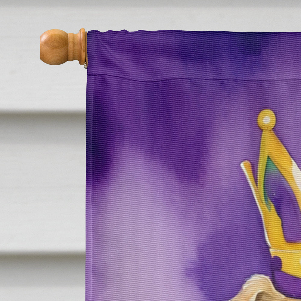Wheaten Terrier King of Mardi Gras House Flag 28x40 Porch Sleeve Pole Decorative Outside Yard Banner Artwork Wall Hanging, Polyester